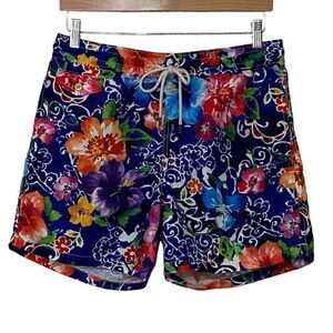 Polo Ralph Lauren Mens Small Floral Watercolor Swim Shorts Built-In Mesh Brief
